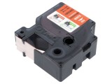 Bandă DYMO 19mm x 5,5m roșie cu text alb