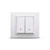 Intrerupator Jaluzele Ovivo Mina Alb, 2 Module, Montaj Incastrat, 220V