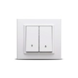 Cumpara ieftin Intrerupator Jaluzele Ovivo Mina Alb, 2 Module, Incastrat, 220V, 50Hz