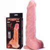 Vibrator Natural Incalzire 48 Grade, cu cap rotativ si ventuza, Fiery Dong Flesh#