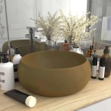 Gossi chiuveta baie lux, crem mat, 40x15 cm, ceramica, rotund