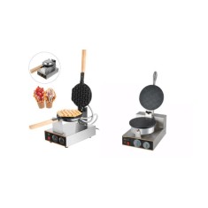 Aparat pentru bubble waffle cu aparat pentru vafe și conuri