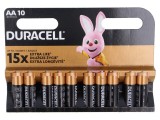 Baterie alcalină AA 1,5V nere&icirc;ncărcabilă 10 bucăți BASIC, Duracell