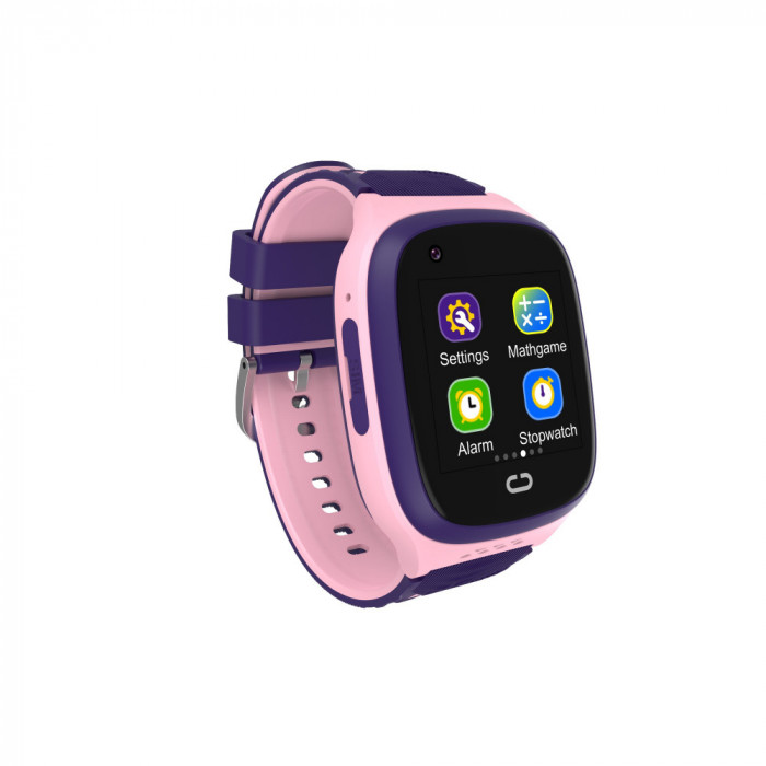 Ceas Smartwatch Pentru Copii LT31E-4G cu Functie Telefon, Localizare GPS, Istoric traseu, Apel de Monitorizare, Camera, Mov/Roz