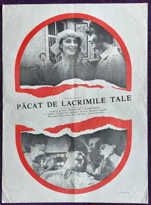 Pacat de lacrimile tale - Afis mare cinema Romaniafilm film polonez 1979 foto