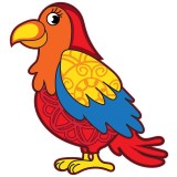 Sticker decorativ, Papagal, Multicolor, 65 cm, 7176ST