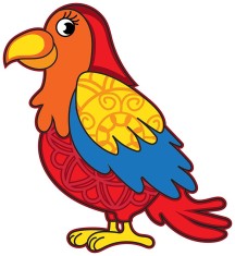 Sticker decorativ, Papagal, Multicolor, 65 cm, 7176ST foto