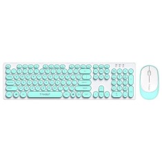 Set tastatura + mouse Wireless, Laptop, Desktop PC, Universal, turcoaz foto