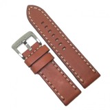 Cumpara ieftin Curea de Ceas Robusta Tech Swiss &ndash; Maro cu Cusătură Albă &ndash; 24 mm &ndash; Grosime 5 mm