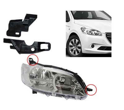Clema fixare far Peugeot 301, 01.2013-01.2017; Citroen C-Elysee, 11.2012-01.2017, fata, partea dreapta, complet foto