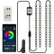 Kit 4 Lumini Ambientale Symphony, Dinamice, RGB cu telecomanda, 12V, 12 LED, 32 cm