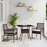 VidaXL Set de masă pentru grădină 3 pcs Maro Rattan poli