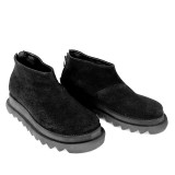 Ghete dama din piele intoarsa cu fermoar la spate Black Tami, 35 - 41, Negru, Ingiro