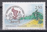 Franta 1991 - 150 de ani de la aderarea voluntară a Mayotte la Franța, MNH, Nestampilat