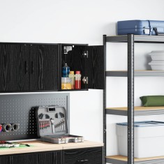 vidaXL Dulap de perete de garaj din lemn negru prelucrat 860609