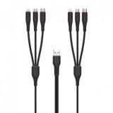 CABLU DE DATE SI INCARCARE, XO-NB196, 2XUSB TYPE-C / 2X LIGHTNING / 2X MICRO USB 3,5A, 2 M, NEGRU, BLISTER