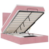Cumpara ieftin Cadru de pat otoman cu saltele Roz 120x190cm catifea