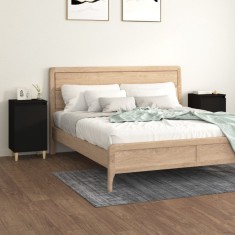 vidaXL Noptiere, 2 buc, negru, 40x35x70 cm, lemn prelucrat 819631