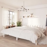 VidaXL Cadru de pat Super King, alb, 180x200 cm, lemn masiv de pin