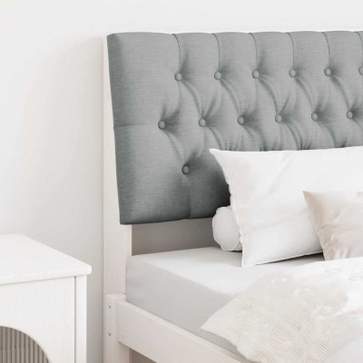 vidaXL Tăblie tapițată Gri deschis 100 cm Lemn de pin masiv 879358 foto