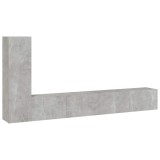Cumpara ieftin Set dulapuri TV, 3 piese, gri beton, lemn prelucrat