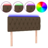 Cumpara ieftin Tablie de pat cu LED, maro inchis, 100x7x78/88 cm, textil