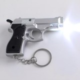 Breloc Pistol Argintiu cu Lanternă, CMCLASS