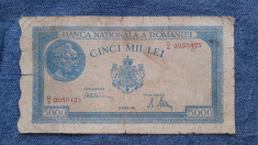 5000 Lei 1945 bancnota Romania filigran vertical foto