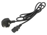 Cablu 3x0,75mm&sup2; BS 1363 IEC C13 mamă PVC 1,8m negru POS