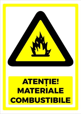 Semn pentru material combustibil foto