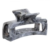 Clamă de Păr Dreptunghiulară, 8cm, Gri Marble, Plastic, Oem