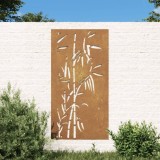 Decoratie perete de gradina 105x55 cm design bambus otel Corten GartenMobel Dekor, vidaXL