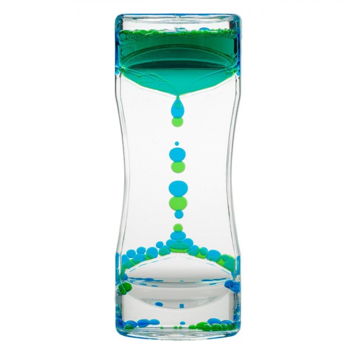 Clepsidră Plastic, Transparent, Lichid Colorat Multicolor, Dimensiuni 5x3x13cm