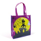 Punga cadou de Halloween - castel - 30 x 33 cm - mov