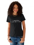 Tricou dama negru - I understand - S, THEICONIC