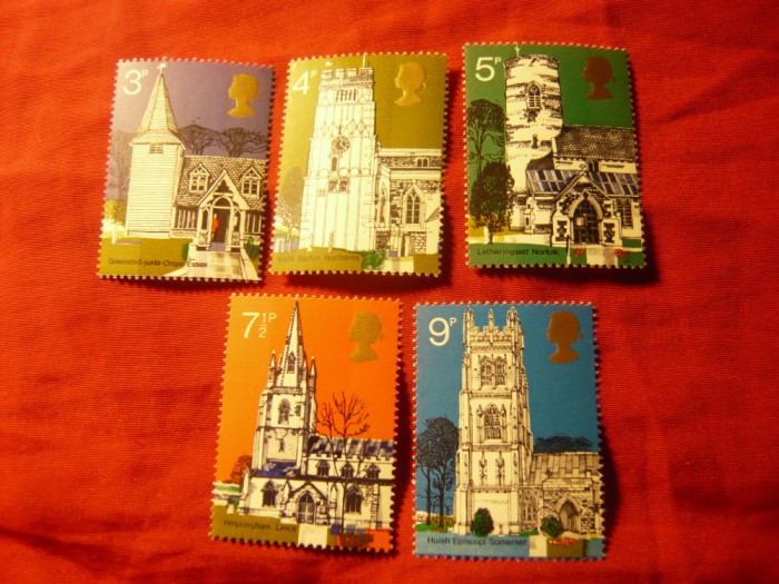Serie Marea Britanie 1972 - Manastiri , 5 valori