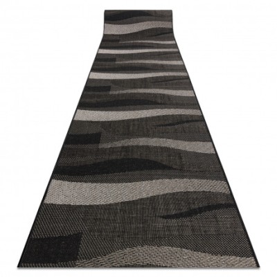 Traversa sisal Floorlux model 20212 negru si argint, 120 cm foto