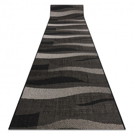 Traversa sisal Floorlux model 20212 negru si argint, 120 cm