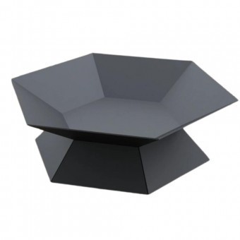 Vatra pentru terasa/gradina, Hexagon Fire Pit KRO-1072, Otel, Negru, diametru 870 mm, grosime 3 mm foto