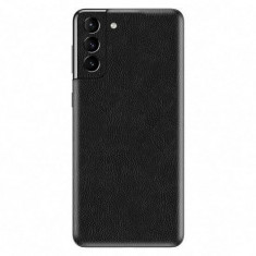Set Folii Skin Acoperire 360 Compatibile cu Samsung Galaxy S21 Plus - ApcGsm Wraps Leather Black
