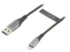 Cablu USB 2.0 Lightning 1m Negru 2.4A, Vention
