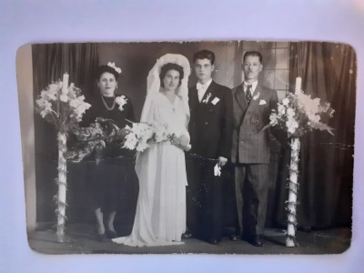Fotografie tip CP de nuntă din București &amp;icirc;n 1949 foto