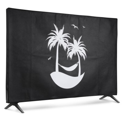 Husa de praf pentru televizor 55 inch, Kwmobile, Negru/Alb, Textil, 51992.08 foto