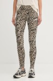 Puma colanți culoarea bej, cu imprimeu, 688085
