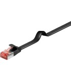 Cablu plat CAT6 FTP RJ45-RJ45 1m cupru 250MHz negru Goobay 94231