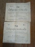 Lot 2 caiete de Caligrafie verticala pentru clasa a IV, 1898 / R2S