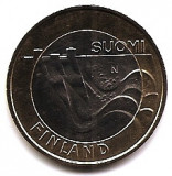 Finlanda 5 Euro 2013 ( Barajul Imatra) Bimetalic, 27.25 mm, KM-195 (1), Europa