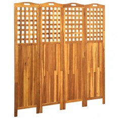Paravan de camera cu 4 panouri, 161x2x170 cm, lemn masiv acacia GartenMobel Dekor foto