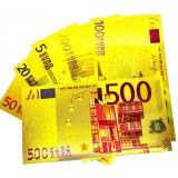 Bancnote feng shui 5,10,20,50,100,200,500 euro , polimer auriu metalic