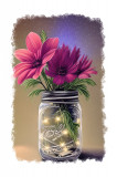 Cumpara ieftin Sticker decorativ, Vaza de flori, Roz, 70 cm, 9221ST, Oem